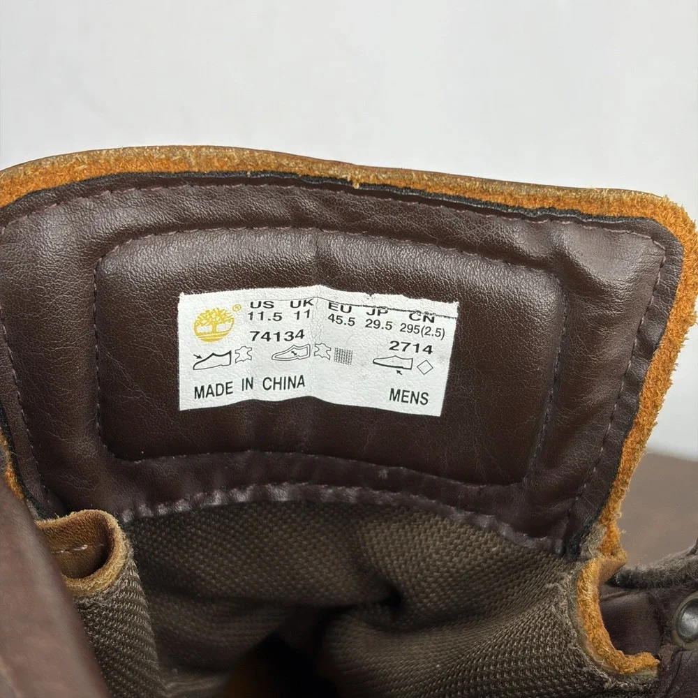 Timberland Rugged 6 Boots Men 11.5 Brown Waterproof Work Copper Toe Safety 74134